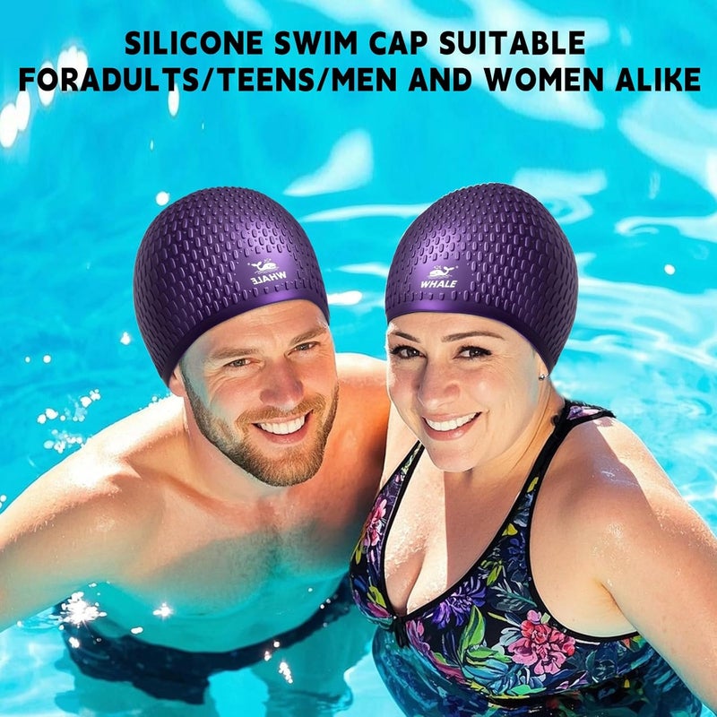 Whale Whlae Extra-Large Swim Cap, Featuring A Durable Silicone Strap and Waterproof Ear Design, Suitable for Long Hair, Thick Curly Hair and African Braids - Image 5